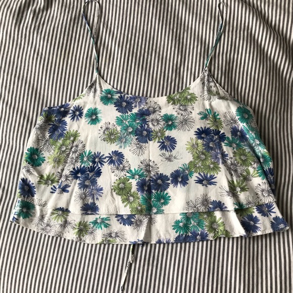 Forever 21 crop floral tank with tie back - XL - Picture 1 of 7